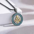 wholesale 925 Sterling Silver Masonic Compass Square Necklace-0-1