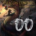 wholesale 925 Sterling Silver Dragon Head Hoop Earrings for Women and Girls-0-5
