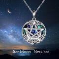 wholesale 925 Sterling Silver Abalone Shell Pentagram Necklace - Wiccan Celtic Jewelry for Women-0-4