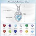 wholesale 925 Sterling Silver 4 Carat Cubic Zirconia Heart Necklace for Women Gift Mom-0-5