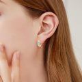 wholesale  10K Yellow Gold Moissanite Hoop Earrings, 14mm 2CT D Color Flawless, Hypoallergenic-0-2