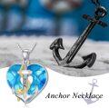 wholesale 925 Sterling Silver Heart Anchor Love Pendant Necklace for Women Gifts-0-4
