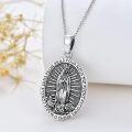 wholesale 925 Sterling Silver Guadalupe Virgin Mary Pendant Necklace 24 Chain-0-2