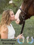wholesale Horseshoe Earrings For Women White Gold Plated S925 Sterling Silver Horse Shoe Stud Earrings For Sensitive Ears St Patricks Birthday Christmas Mother's Day Jewelry Gifts For Horse Lover Sister -0-1