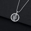 wholesale 925 Sterling Silver Saint Christopher Black Onyx Oval Pendant Necklace-0-2
