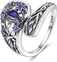 wholesale 925 Sterling Silver Adjustable Animal Spoon Ring Jewelry Gift for Women Men-Owl