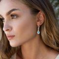 wholesale 925 Sterling Silver Opal Drop Earrings Wholesale With Cubic Zirconia-0-4