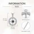 wholesale S925 Sterling Silver Compass Pendant Necklace with Bible Verse Inspirational Graduation Gift for Women-0-3