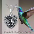 wholesale TOUPOP Hummingbird Urn Necklace For Ashes 925 Sterling Silver Heart Cremation Jewelry Keepsake Pendant With Funnel Filler Memorial Christmas Gifts For Women Mom Wife -0-2