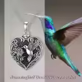 TOUPOP 925 Sterling Silver Hummingbird Urn Heart Cremation Jewelry Pendant-0-2
