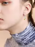 TOUPOP Silver Bee Earrings with Stone-0-1