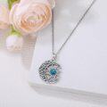 wholesale 925 Sterling Silver Turquoise Triple Sun and Moon Celtic Knot Necklace for Women-0-2