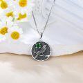 wholesale Silver Synthetic Stone Raven Pendant Crow Round Necklace Gift for Women-0-22