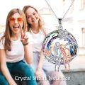 wholesale 925 Sterling Silver Sisters Pendant Necklaces - Rainbow Crystal Friendship Gifts for Sis-0-2