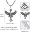 wholesale 925 Sterling Silver Eagle Cross with American Flag Design Pendant Necklace for Men & Women-0-1