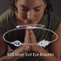 wholesale 925 Sterling Silver Evil Eye & Hamsa Hand Layered Bracelet Protection Amulet Jewelry for Women-0-5