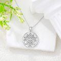 wholesale 925 Sterling Silver Round Pendant with Pentagram and Moon Phase Design - Family Tree of Life Necklaces for Women's Gifts-0-3