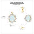 wholesale 14k Red Oval Gemstone Pendant Necklace With Lab Diamond Halo-0-16