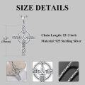 wholesale 925 Sterling Silver 925 Celtic Knot Trinity Cross Pendant Necklace for Men & Women-0-5