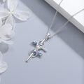 wholesale 925 Sterling Silver Dragonfly Cross Necklace for Women – Infinity Faith Pendant with Sunflower Butterfly & Ladybug – Nature Jewelry Mother’s Day Gift-0-2