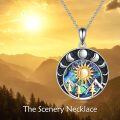 wholesale 925 Sterling Silver Nature Sun & Moon Mountain Pendant Necklace for Women-0-1