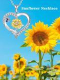 wholesale 925 Sterling Silver Heart Sunflower Butterfly Pendant Necklace for Women Girls Gifts-0-1