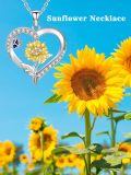 wholesale 925 Sterling Silver Heart Pendant With Gold Flower And Blue Butterfly-0-1