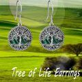 wholesale 925 Sterling Silver Tree Of Life Earrings Wholesale With Rainbow Abalone Shell-0-8