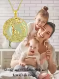 TOUPOP 14K Gold Plated Sterling Silver Jade Tree Of Life Necklace-0-3