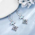 wholesale 925 Sterling Silver Triple Moon Goddess Celtic Knot Dangle Earrings with Rainbow Moonstone for Women Norse Pagan  36x18mm-0-2