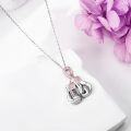 wholesale 925 Sterling Silver Boxing Gloves Breast Cancer Awareness Pendant Necklace for Women-0-5