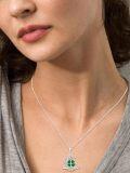 wholesale 925 Sterling Silver Green Clover Celtic Knot Pendant Necklace for Women-0-3