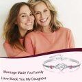 wholesale Sterling Silver Adjustable Infinity Heart Bangle for Women-0-17