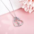 wholesale 925 Sterling Silver Heart Cheerleader Pendant Necklace for Sports Lovers-0-1
