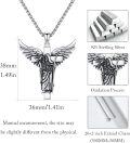 wholesale 925 Sterling Silver St Christopher Protect Us Onyx Pendant Necklace with 24 Rolo Chain-0-3