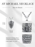 wholesale 925 Sterling Silver Saint Michael Archangel Shield Pendant Necklace For Men-0-1