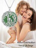 wholesale 14K Gold Sterling Silver Jade Tree of Life Necklace for Women-0-30
