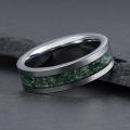 wholesale 925 Sterling Silver Green Moss Agate Band Ring 4 6 8mm for Men Women Wedding Gift-0-5