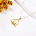 wholesale 14K Gold Diamond Cat Heart Necklace for Women - Mothers Day Gifts-0-2