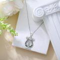 wholesale 925 Sterling Silver with Abalone Shell Lyre Necklace Apollo Music Greek Mythology Jewelry Gift for Women-0-2