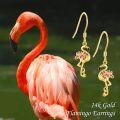 wholesale 14K Gold Flamingo Shape Pink Crystal Drop Earrings 14K Gold  s for Her-0-5