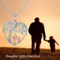 TOUPOP Sterling Silver Abalone Shell Father Heart Tree Of Life Necklace-0-2