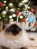 TOUPOP Sterling Silver Cat Pendant Necklace Animal Jewelry Gifts-0-1
