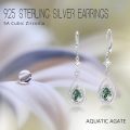 wholesale 925 Sterling Silver Green Malachite Teardrop Dangle Earrings with CZ Accents-0-12