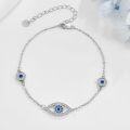 wholesale 925 Sterling Silver Evil Eye Bracelet for Women Summer Jewelry Holiday Gifts-0-2