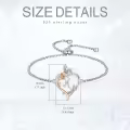 TOUPOP Sterling Silver Rose Heart Butterfly Initial H Link Bracelet Gift for Women-0-5