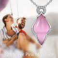 wholesale 925 Sterling Silver with Pink Opal Pendant Necklace for Women-0-3