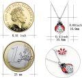 wholesale 925 Sterling Silver Red Enamel Ladybug & Flower Pendant Necklaces Set for Mom and Daughter Gift Ideas-0-2