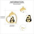 wholesale 14K Gold Penguin Heart Necklace with Diamond Accents - Mothers Day Gifts-0-3