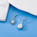 wholesale 925 Sterling Silver Moonstone & Turquoise Teardrop Bohemian Dangle Earrings with Leverbacks-0-3